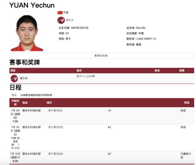 高尔夫：落后6杆 袁也淳奥运决赛日不放弃